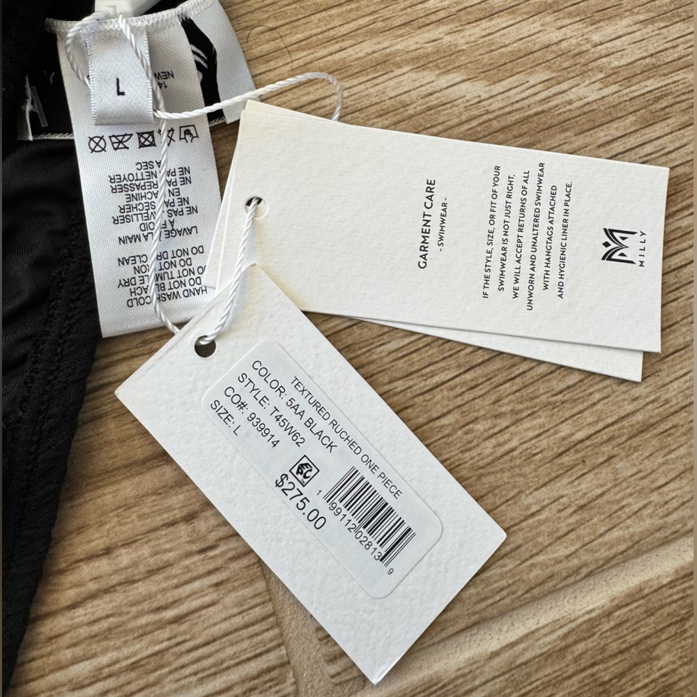Milly Textured Ruched One-Piece Swimsuit - Picture 5 of 7